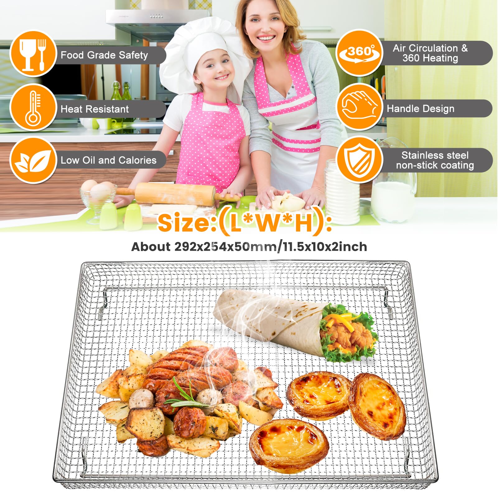 Air Fryer Tray Replacement For Cuisinart TOA60 TOA65