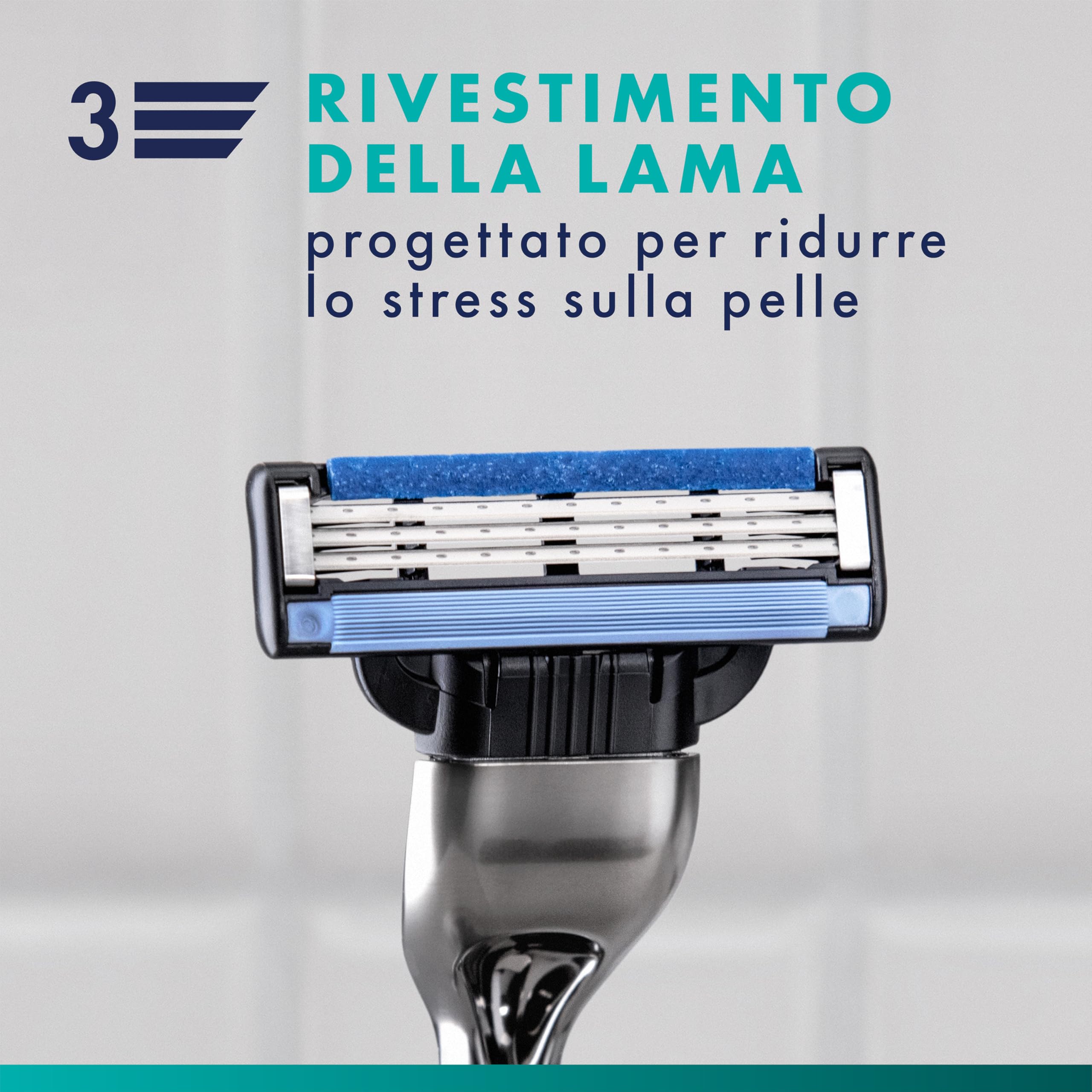 Gillette Mach3 Regolabarba Uomo, Lame Rasoio a Mano Libera, 1 Manico e 6 Lamette da Barba da 3 Lame, Facile Risciacquo, con Gel Lubrificante, Fino a 15 Rasature con 1 Testina, Gillette Mach 3