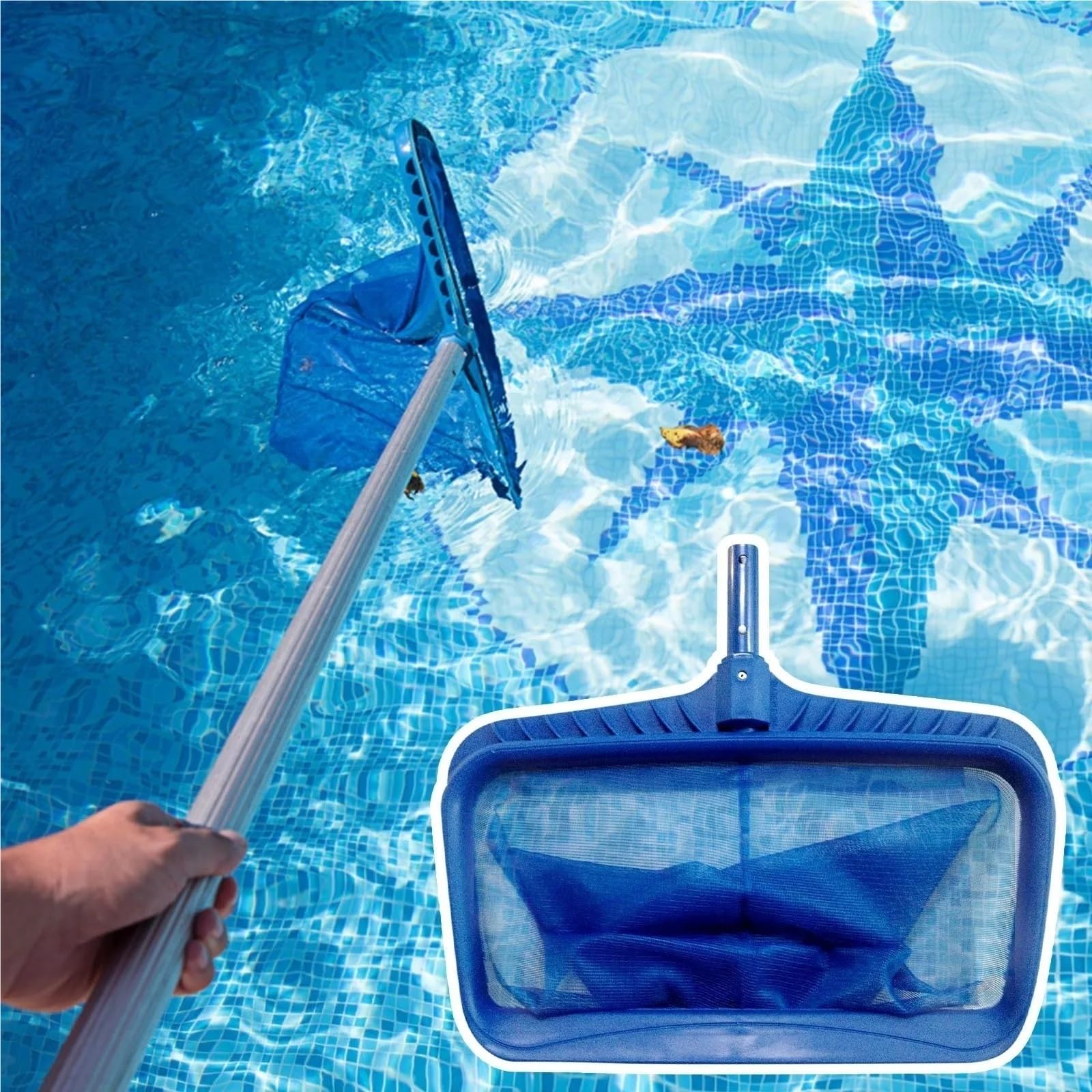 Espumadera de Red for Estanque, Piscina Verano, Malla Fina sin Poste retráctil, eliminación Hojas, Herramientas Limpieza Profesionales for jardín para Estanque