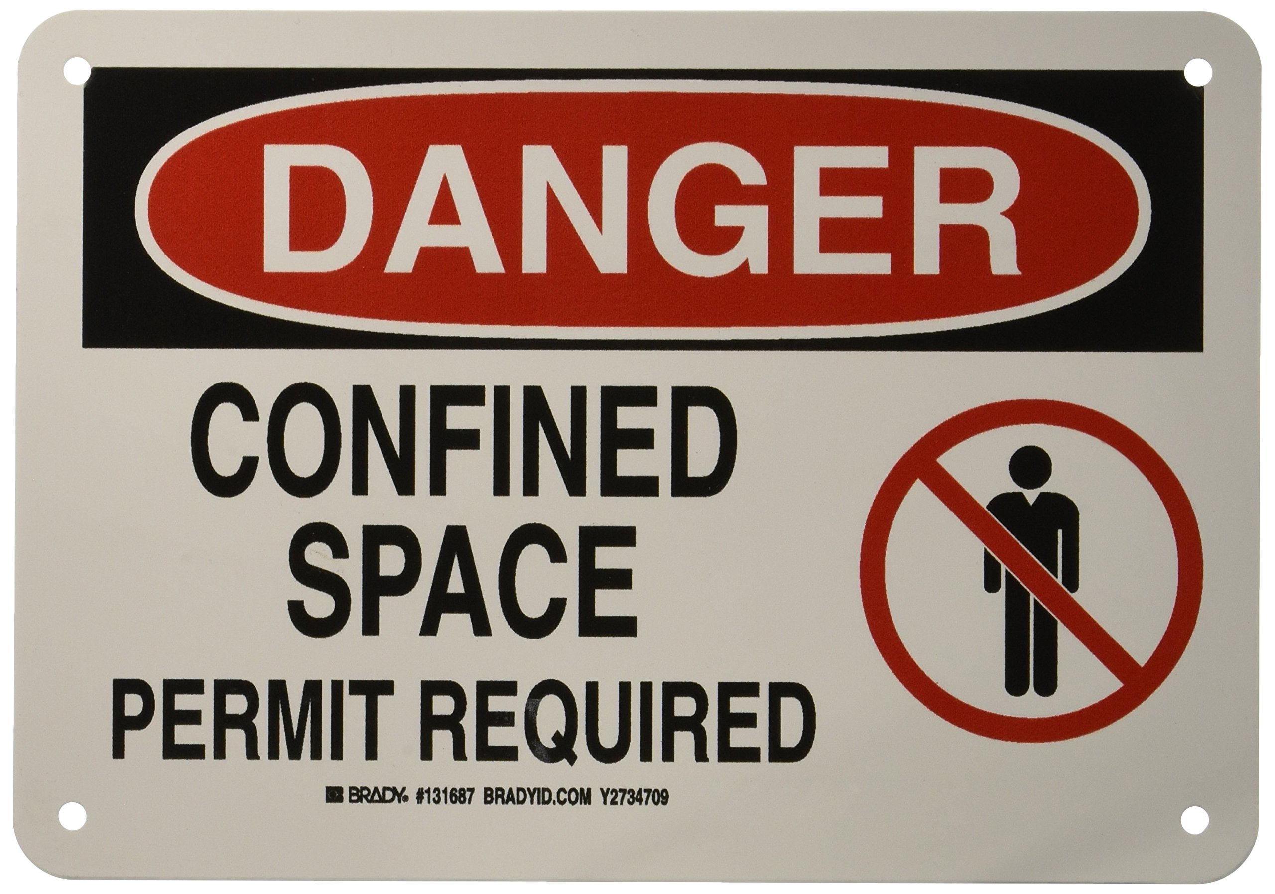 Panneau espace confiné Brady métallique contre les risques - 3