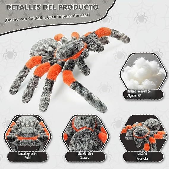 Spider Stuffed Animal 25cm Realistic Stuffed Soft Educational Home