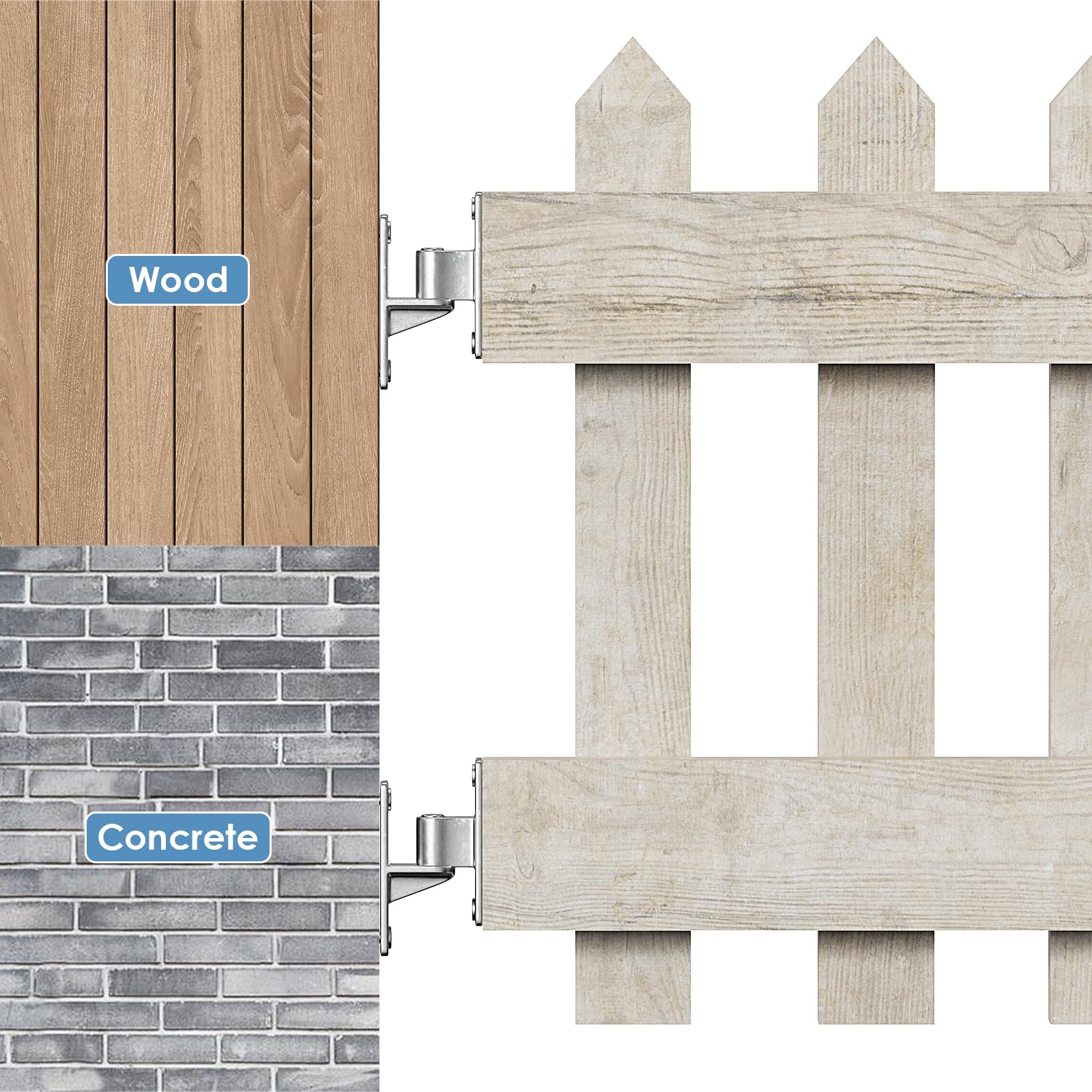 4 Pack Farm Gate Hinges, Wall Mount Gate Hinge - 600lbs Heavy Duty