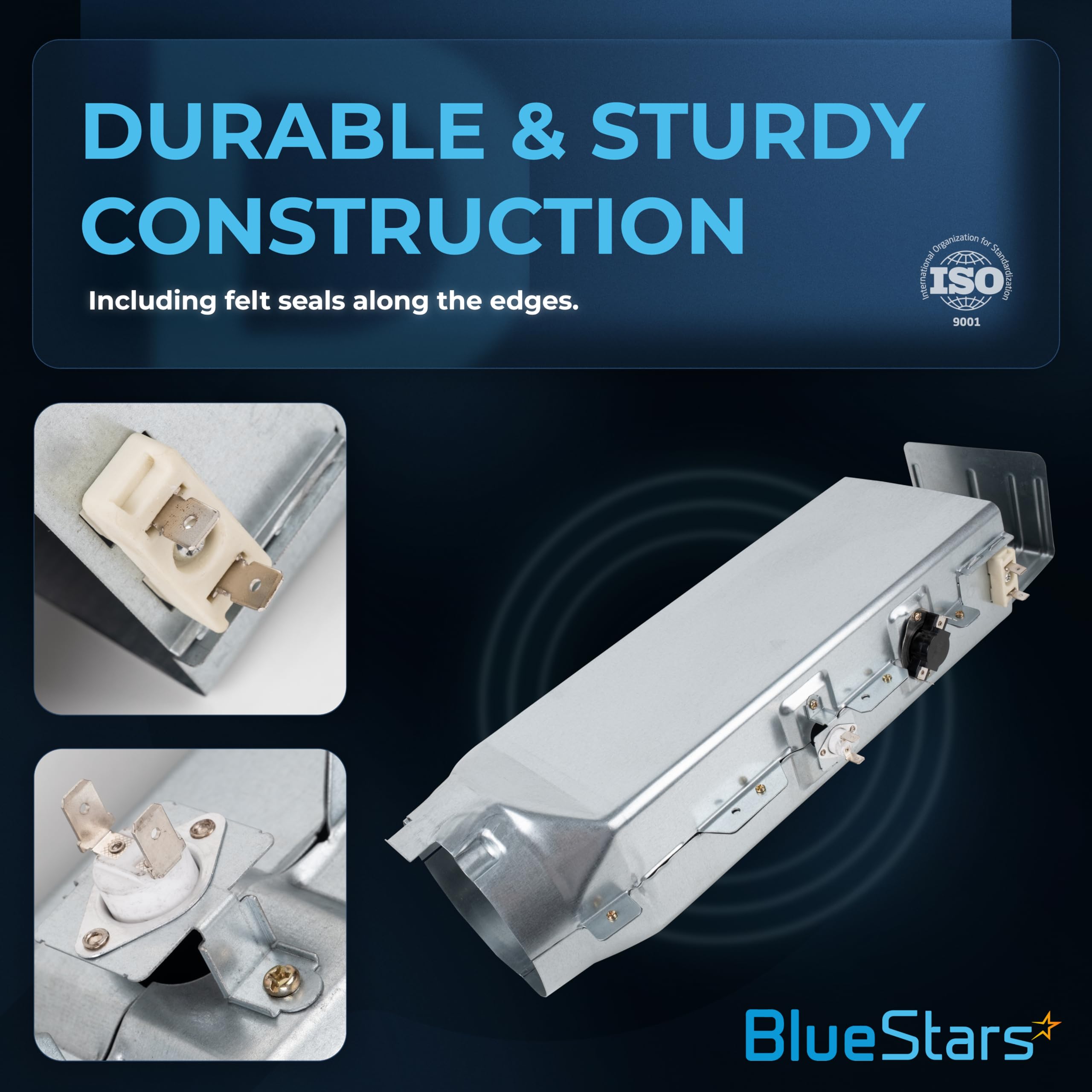 BlueStars DC97-14486A Dryer Heating Element Assembly, DC47-00018A Thermostat, DC96-00887A & DC47-00016A Thermal Fuse, DC32-00007A Thermistor Replacement - Replaces AP4342351 PS4220205 1795935