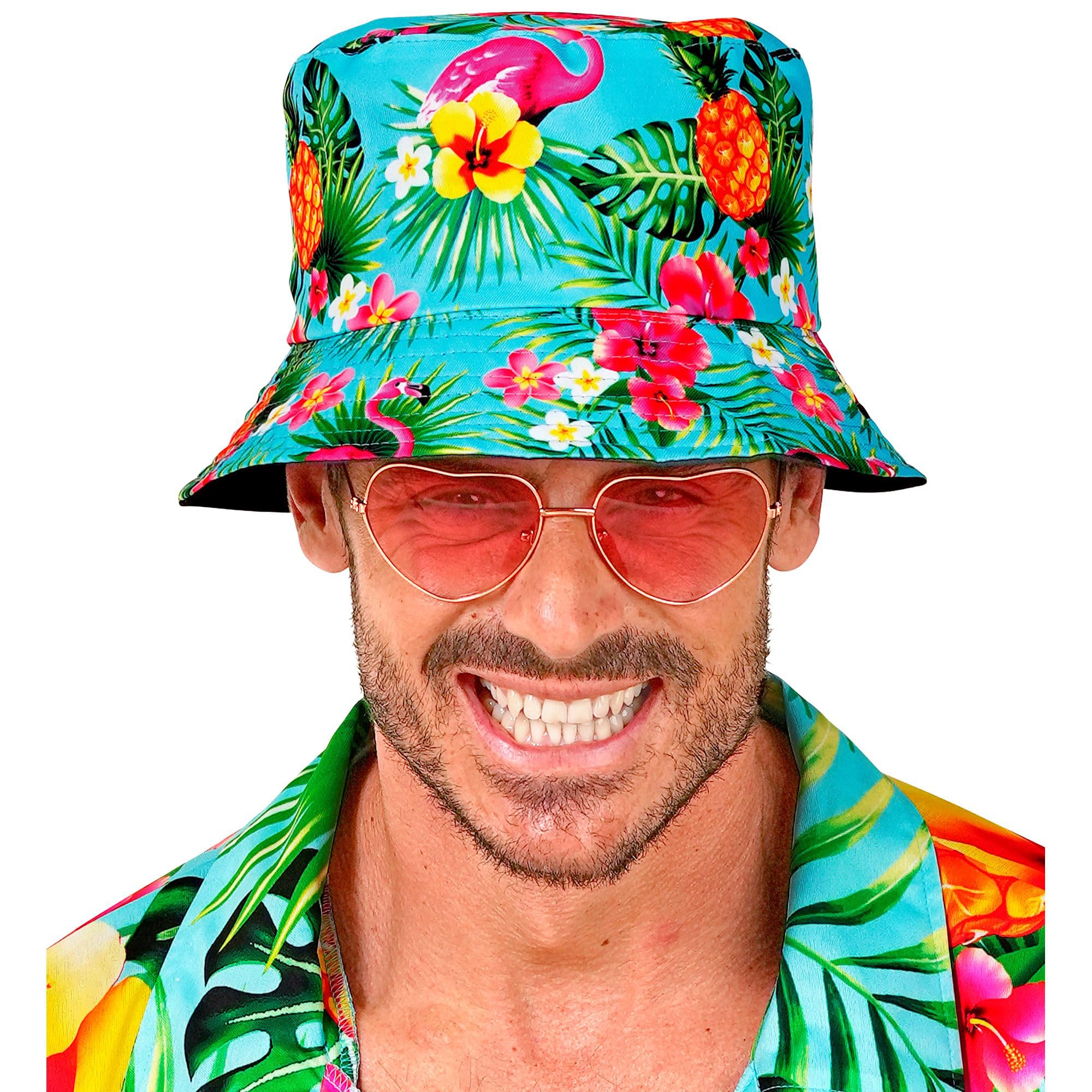 W WIDMANN Milano Party Fashion 28581 Unisex Adult Neon Flamingo Fishing Hat, Neon - Flamingo, 23 cm x 39 cm x 2 cm - Image 4