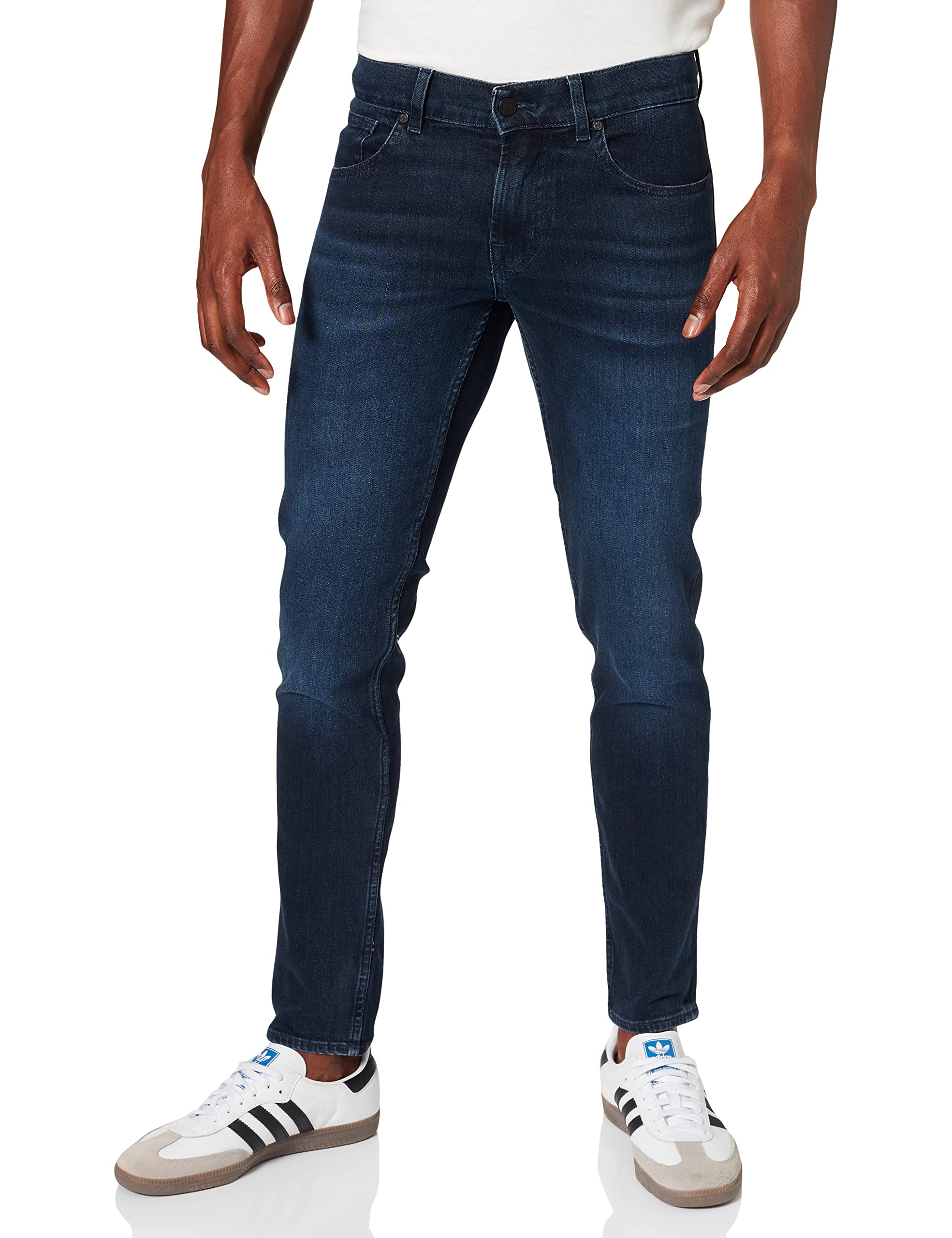 7 For All Mankind Men's Slimmy Tapered Luxe Performance Eco Dark Blue Jeans