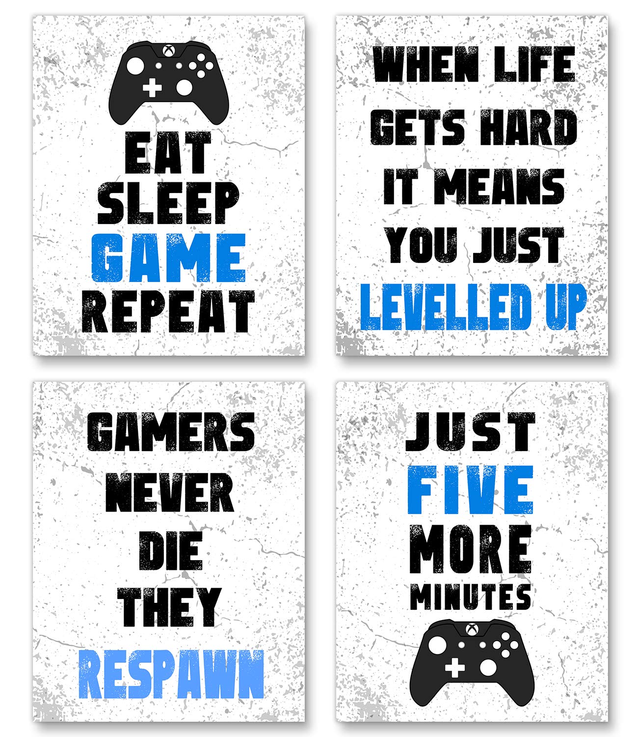 Amazon.com: Funny Game Art Print Inspirational Words Quote Poster,Video Game  Poster, Video Game Decor, Game Room Decor,Unframed Set of 4 (8”X10”):  Posters & Prints