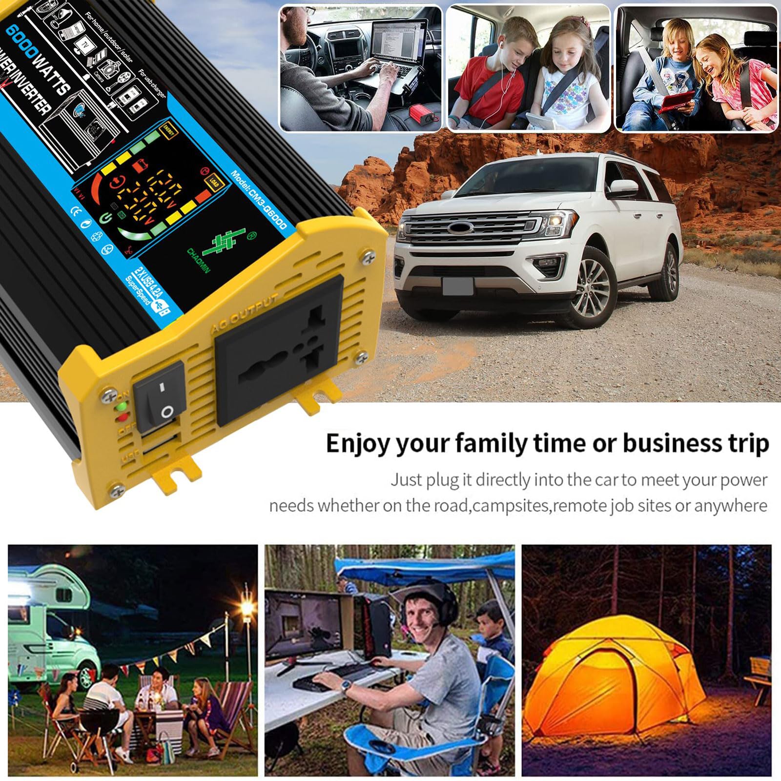 Kit pannello solare off-grid da 6000 W con regolatore di carica da 50 A e doppio display LCD(Black)