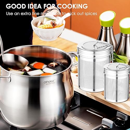 Miniatura 7 de TEEMADE Filtro de té grande e infusor de cocina infusor de té de malla extrafina con conexión roscada de acero inoxidable 304 con gancho de cadena