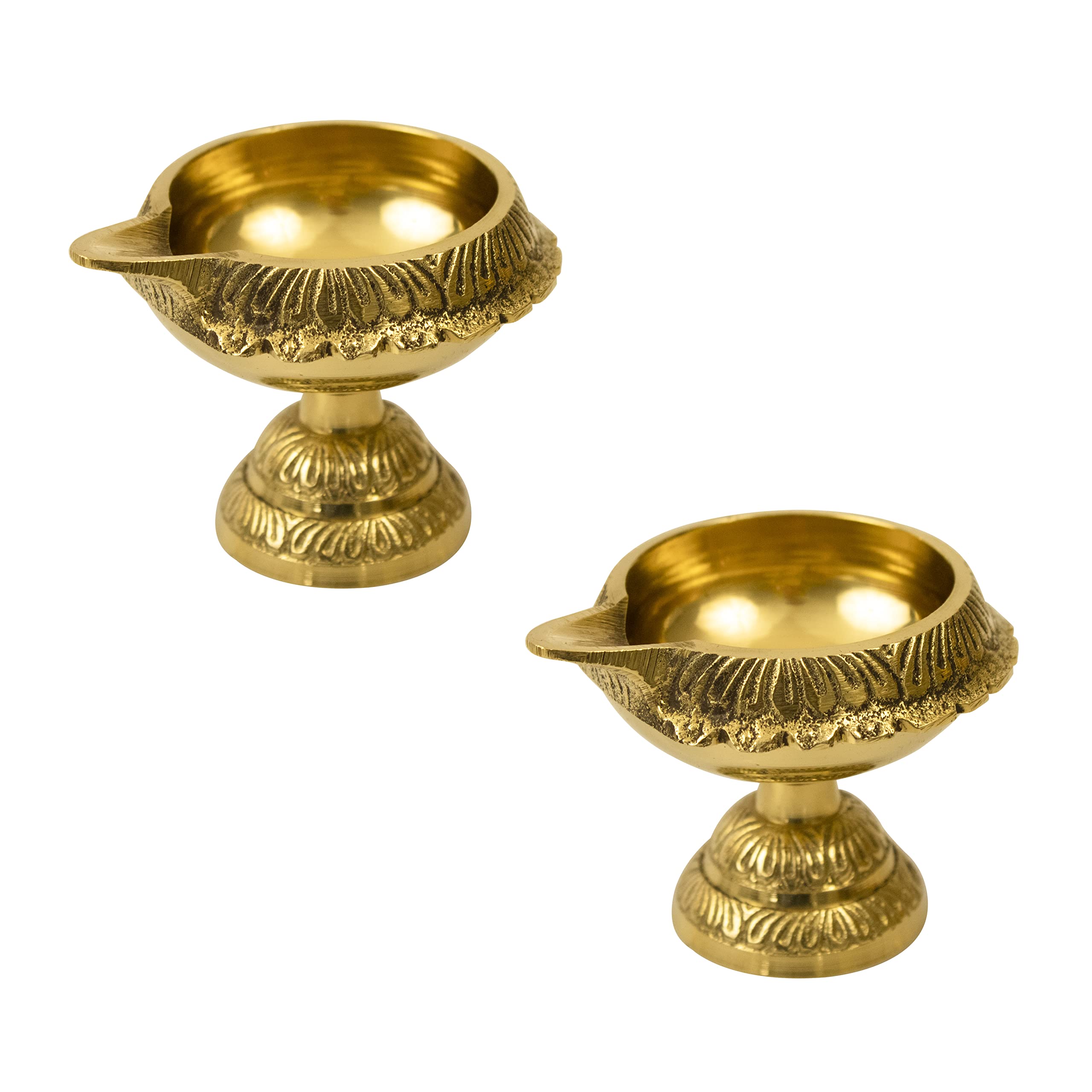 Traditional Brass Diya for Puja | Pooja Aarti | Arti Deepak Deepam Oil Lamp for Home Temple Puja Articles Decor Gifts- Kuber Stand (2)