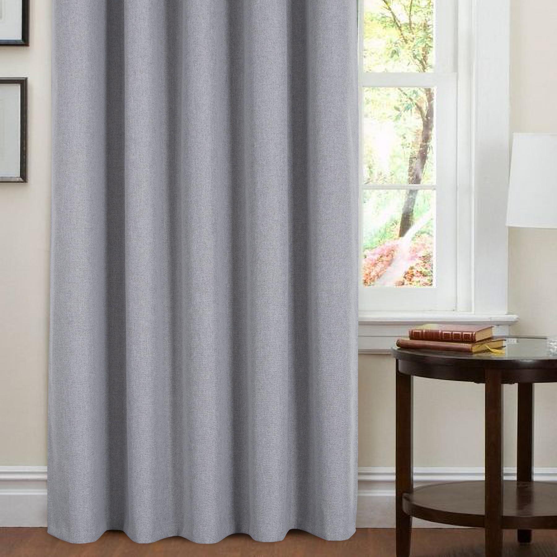 Rideaux 100% occultants gris clair aspect lin 117x183cm always4u