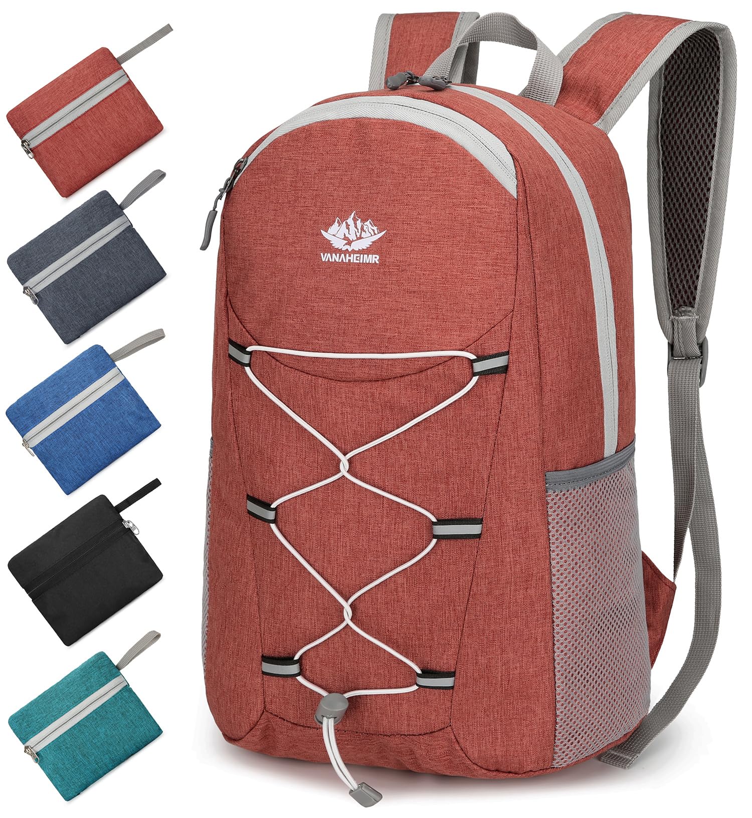 Esup15L Lightweight Hiking Backpack Foldable Small Travel Backpack Packable Camping Backpack for Women Men (Dark Orange)