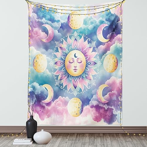 Miniatura 85 de Ambesonne Tapiz vintage, detalles de relojes mecánicos, diseño steampunk, diseño steampunk, para colgar en la pared para dormitorio, sala de estar,