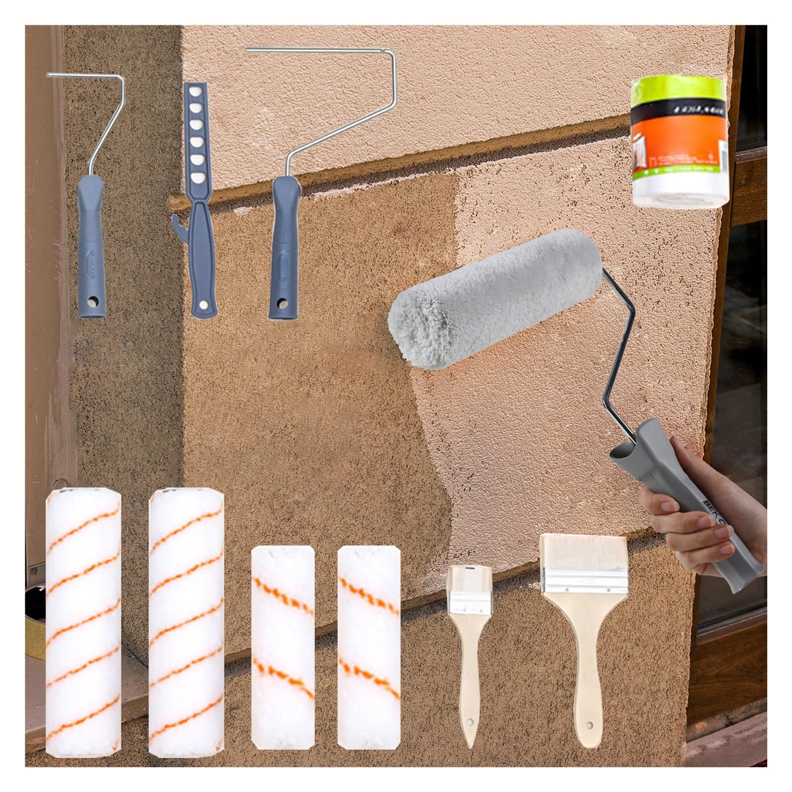 Rodillo para pintar Pinceles y rodillos para pintar, suministros de pintores para mejoras del hogar para gabinetes con pincel, rodillos