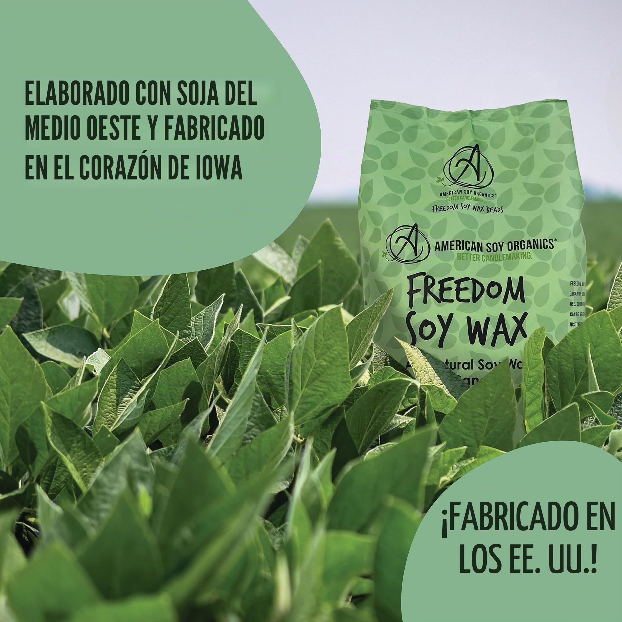 American Soy Organics - Perlas de cera de soja Freedom para hacer velas, aptas para microondas, suministros para fabricar velas de soja de primera calidad, 4,5 kg