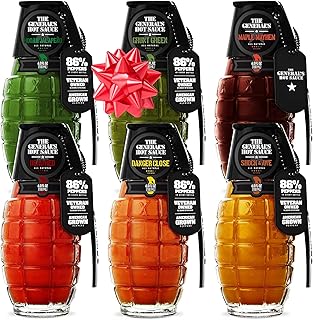 The General’s Hot Sauce Super 6 Hot Sauce Gift Set Variety with 5 Habane...