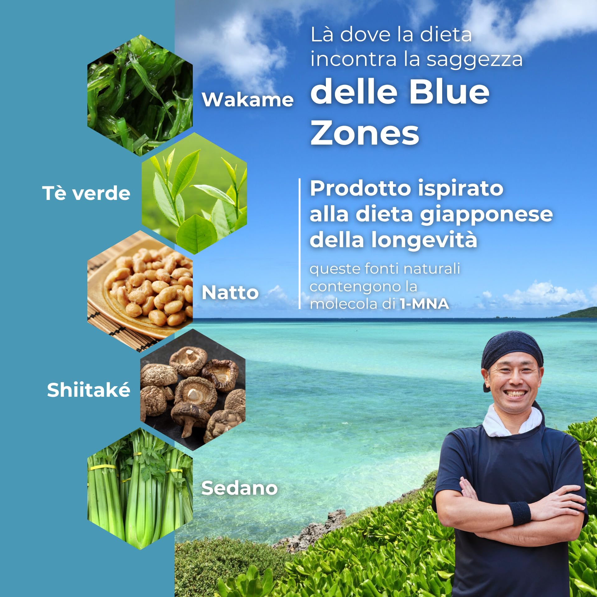 1-MNA Brain, Integratore Anti-Età, Ottimizza Naturalmente NAD+ con Ginkgo Biloba, Zinco, Biotina, Vitamine C, B1, B5, B6, B12, Salute Cellulare, Memoria, Concentrazione, 30 Compresse