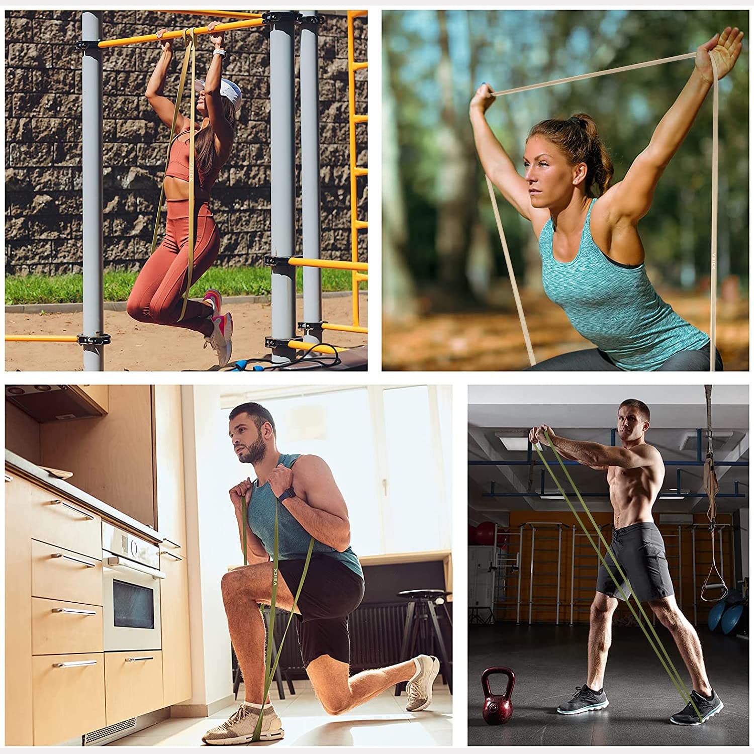 VEICK Widerstandsbänder für Workout, Übungsbänder, Workout-Bänder, Klimmzughilfebänder, langes schweres Stretchbänder-Set für Männer und Frauen, Power-Gewicht-Fitnessgerät zu Hause