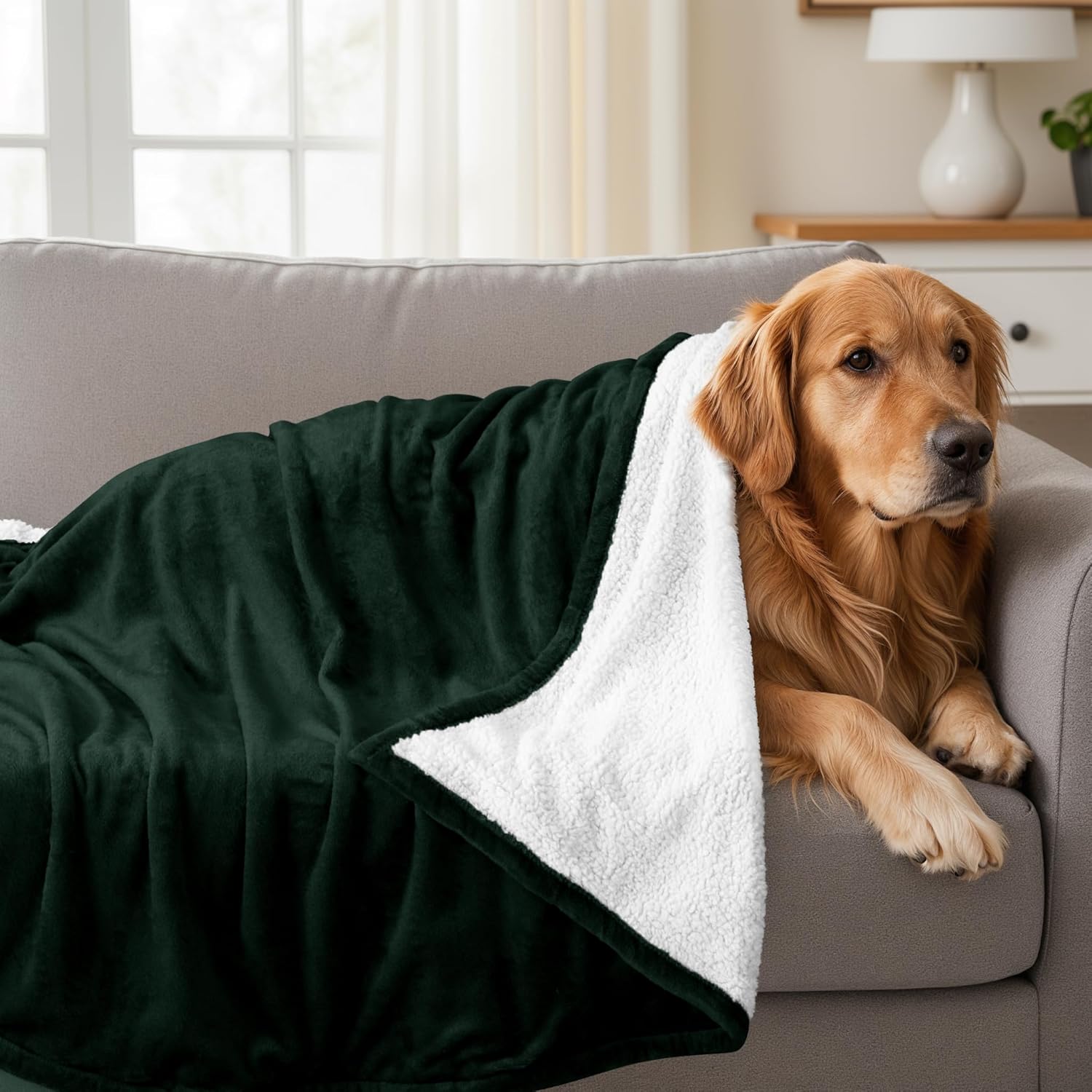 Utopia Bedding Sherpa Blanket Throw Size (Forest Green, 50x60 Inches) - Soft Lightweight Plush Fleece Reversible Blanket for Bed, Sofa, Couch, Camping and Travel - Image 4