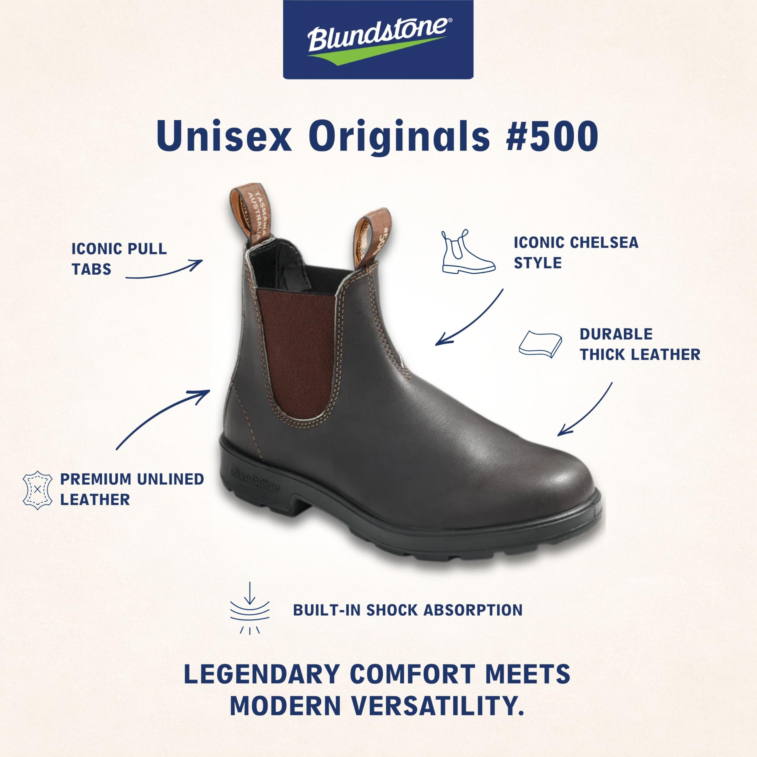Blundstone Unisex Original Chelsea Boots - AU Sizes Stamped on Bottom of Boot: 10 Women/8 Men Stout Brown