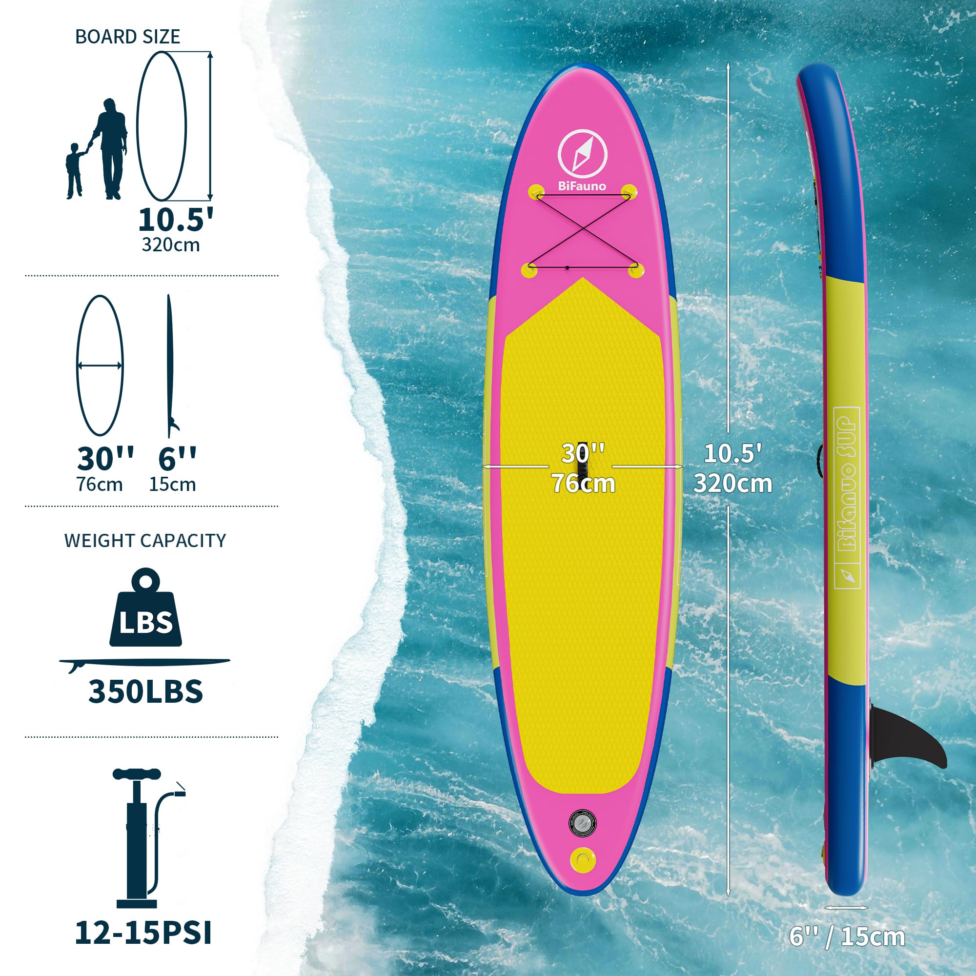 Amazon | Bifanuo インフレータブル スタンドアップパドルボード SUP