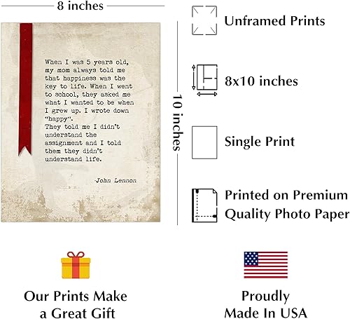 Miniatura 2 de Music Quotes Wall Art- I Want To Be Happy When I Grow Up- Inspirational Wall Art Silhouette Print, Modern Wall Decor For Home Decor, Office Decor,