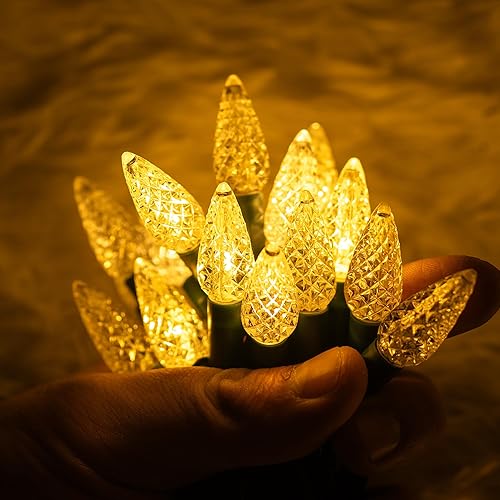 Miniatura 7 de Dazzle Bright C6 - Tira de luces de Navidad, 200 luces LED de 66 pies, impermeables, conectables con temporizador, 8 modos de luces de Navidad para