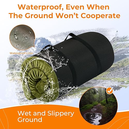 Miniatura 4 de BDEUS Colchón de espuma viscoelástica de 3 pulgadas, impermeable, enrollable, para adultos, colchón enrollable portátil para viajes, para invitados,