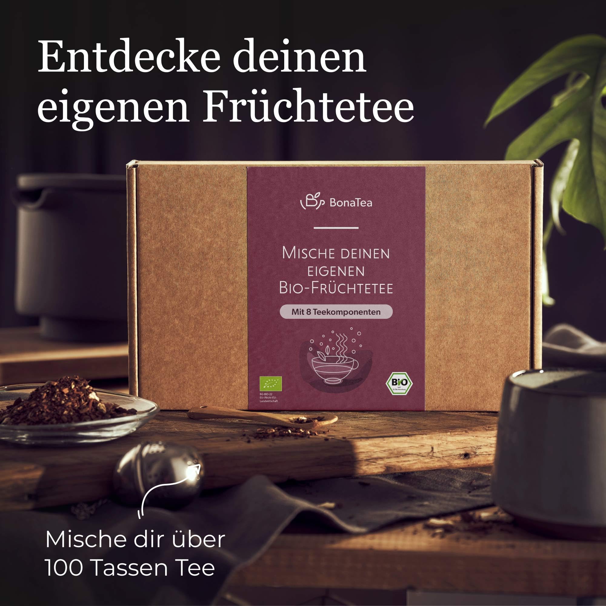 BIO Früchtetee Geschenkset mit 8 Früchten DIY Teemischung Selber Machen