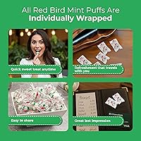 Vista 4 de Red Bird Menta de gaulteria, caramelos envueltos individualmente, mentas de aliento sin gluten, tina de 52 onzas