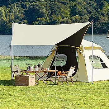 Amazon | タープ用オーニングポール - 屋外キャノピー用伸縮式