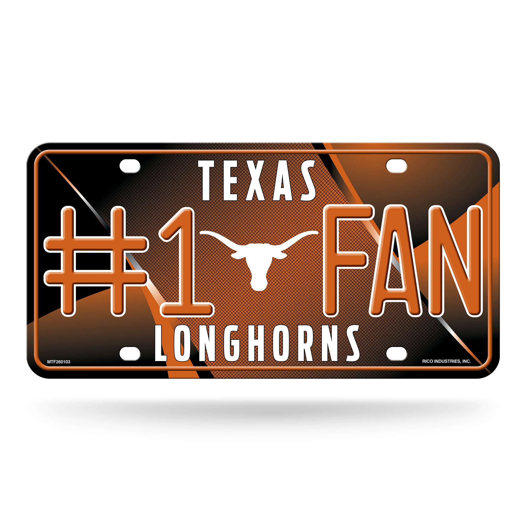 NCAA Texas Longhorns #1 Fan Metal License Plate Tag