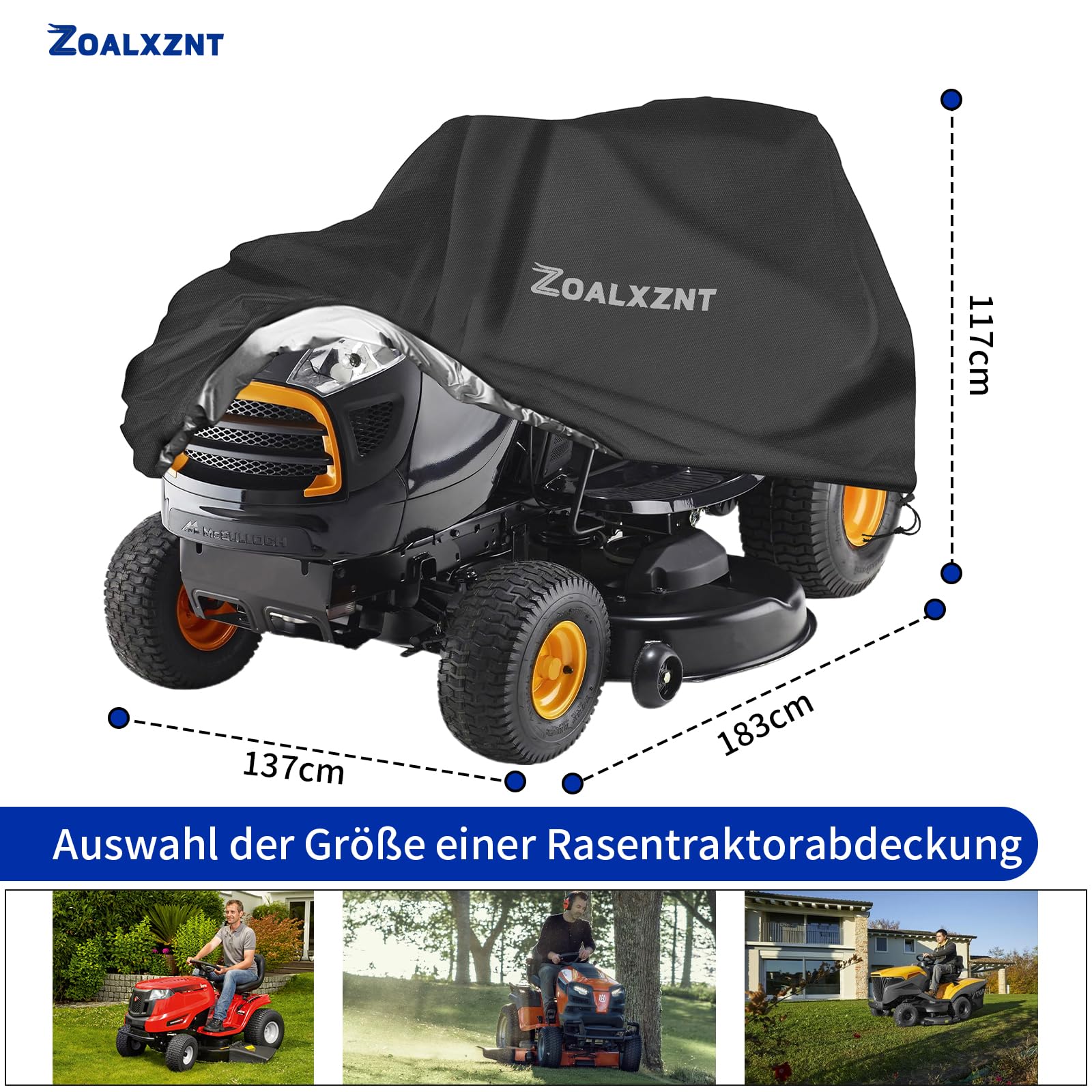 Copertura Impermeabile Per Trattorino Tagliaerba - Telo Oxford 420D, Antivento - Foto 6