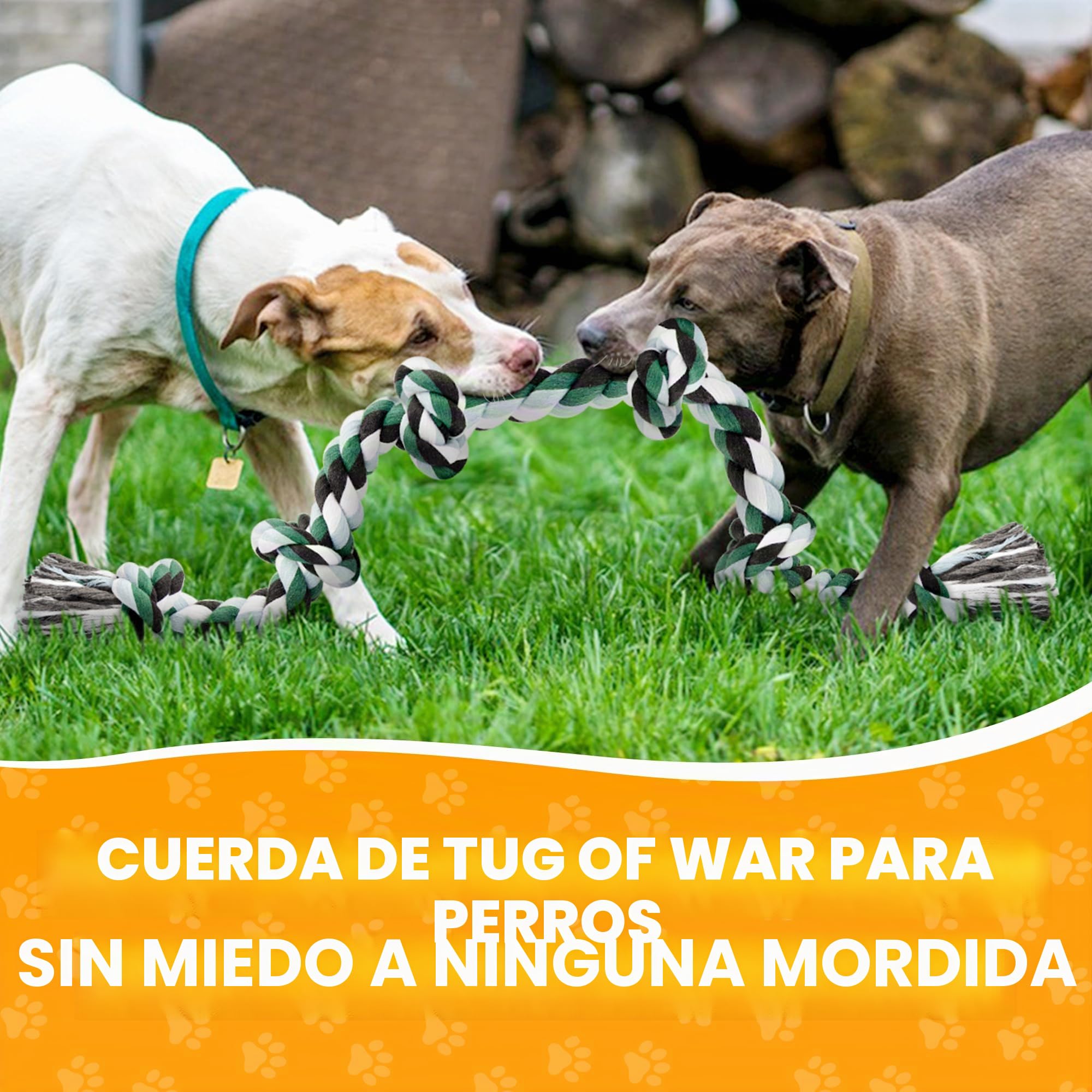 Ycozy Juguete de Cuerda de 6 Nudos para Perros 100cm Extra Grande Juguete Resistente para Masticar Perros, Juguetes Interactivos para Cachorros/Masticadores Agresivos y Razas de Grandes