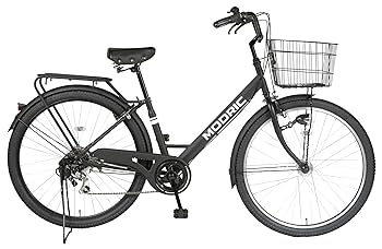 黒色シティタイプ自転車 Amazon | 27.5型 6段変速・LEDオートライト付 シティサイクル