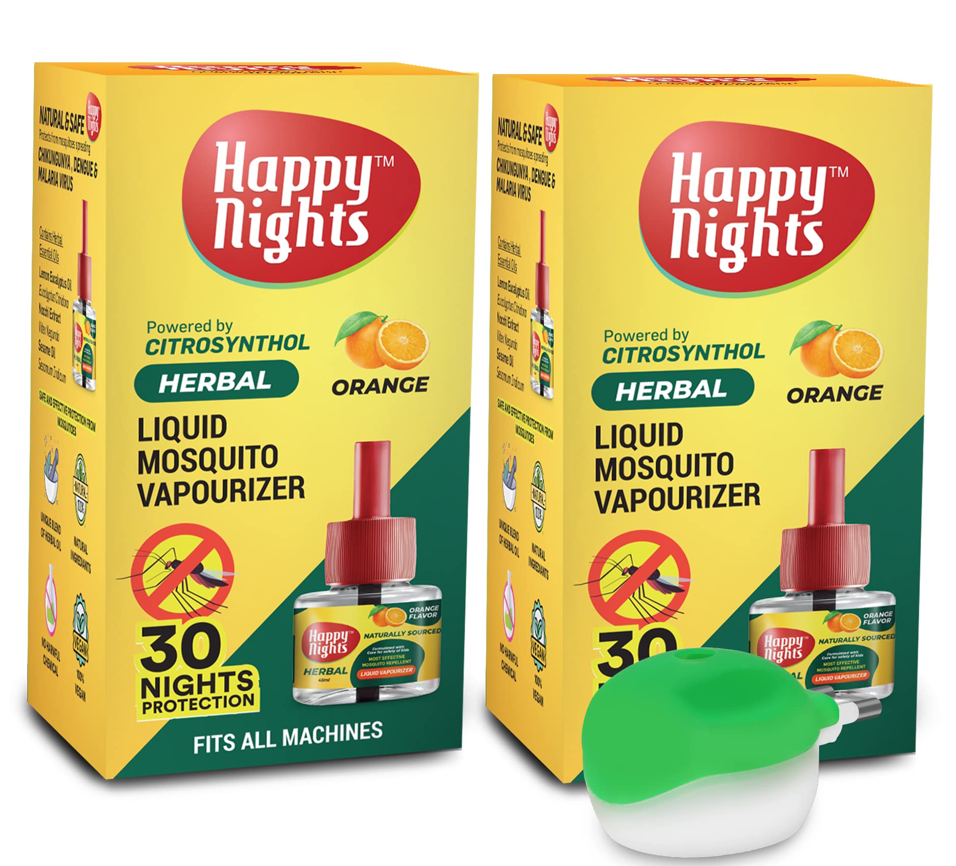 Shadow Securitronics Happy Night Mosquito Repellent Vaporizer| Repellent Liquid Refill | Active Indoor Natural Orange 100% Protection from Mosquito-45ML - Pack of 2 Refill Plus 1 machine (B09P18XCTV) Amazon Price History, Amazon Price Tracker