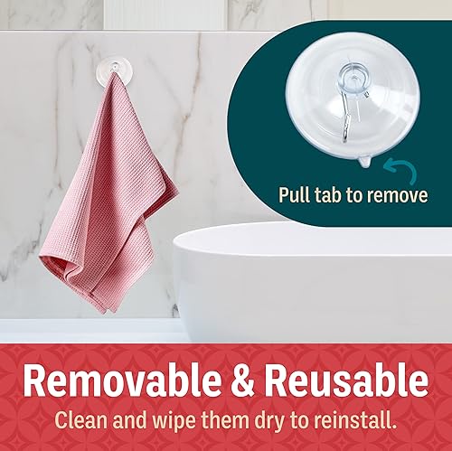 Miniatura 8 de Ganchos de pared con ventosa para colgar ganchos de pared multiusos sin clavos, resistentes, fabricados en Estados Unidos (paquete de 1 libra8