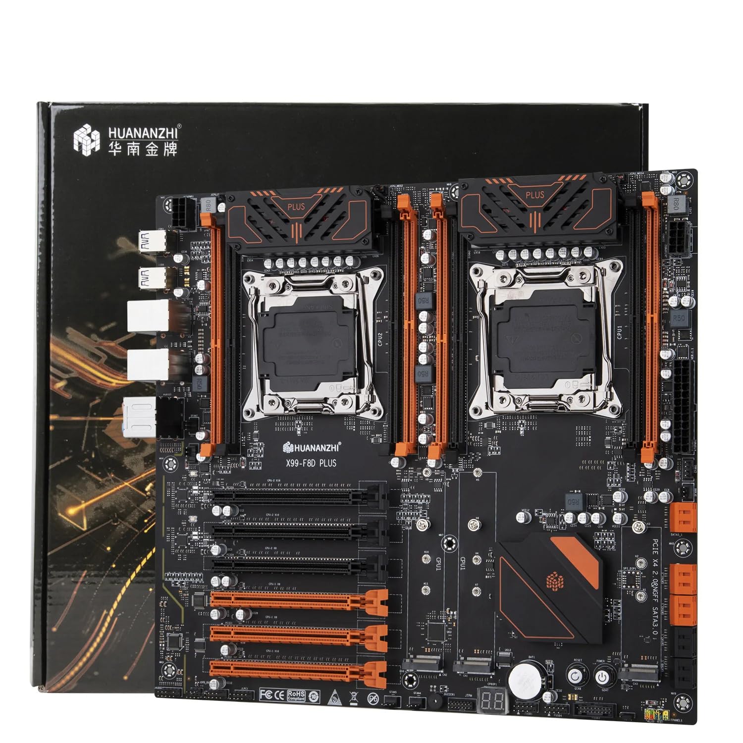 Placa-mãe X99 Dual CPU F8D PLUS Intel X99 LGA 2011-3 E5 V3 DDR4