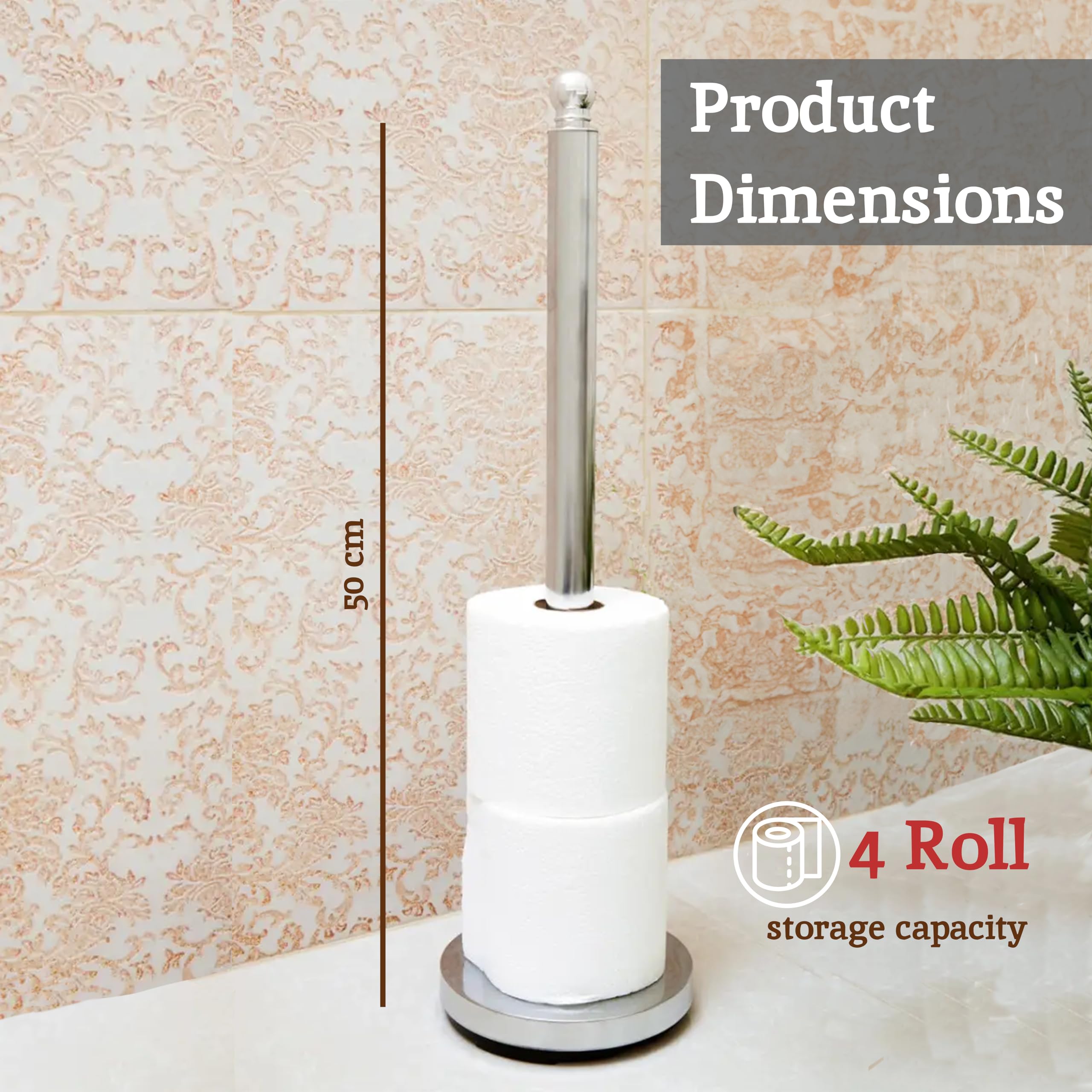 Premier Housewares Toilet Roll Storer - Chrome