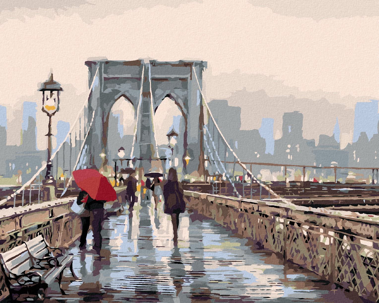 Malowanie według liczb - Specjalizacja na Brookly Bridge (Richard Macneil) 80 x 100 cm z blejtramem (już napięty)