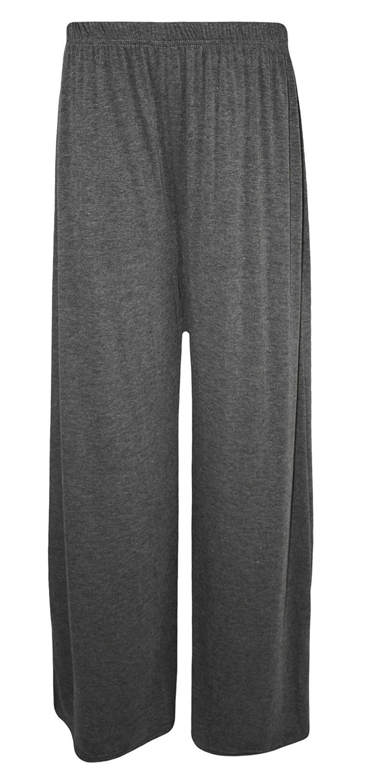 Elum ® Women Plain Flared Palazzo Trousers Charcoal