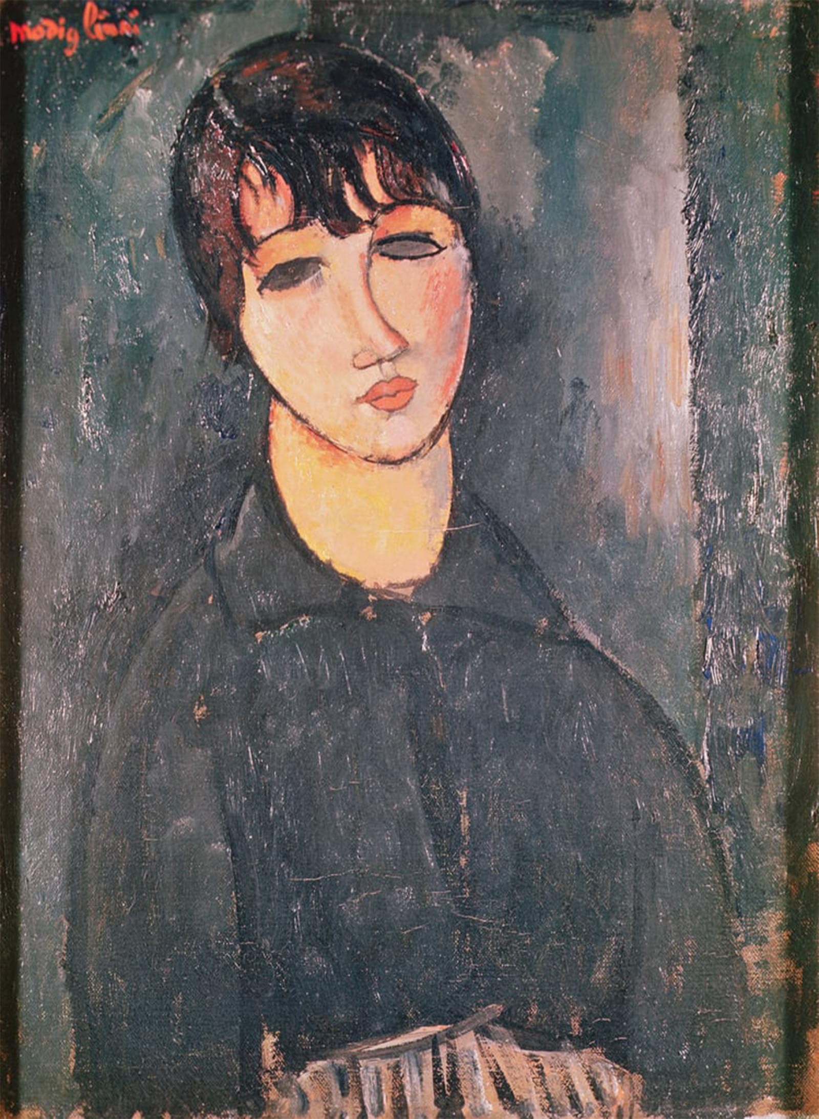 ARTXLXXBN Famous Painting Canvas Artwork Graffiti Print the Servant by Amedeo Modigliani Portrait Canvas Image for Home Decor 60x90cm