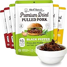 Meat Shredz - Premium Dried Pulled Pork (Variety, 6 Pack) | Gluten Free | High Protein & Low Sugar | Bacon Bits | Dehydrated Backpacking & Camping Food | Shredded, Dried Jerky Chew Snack