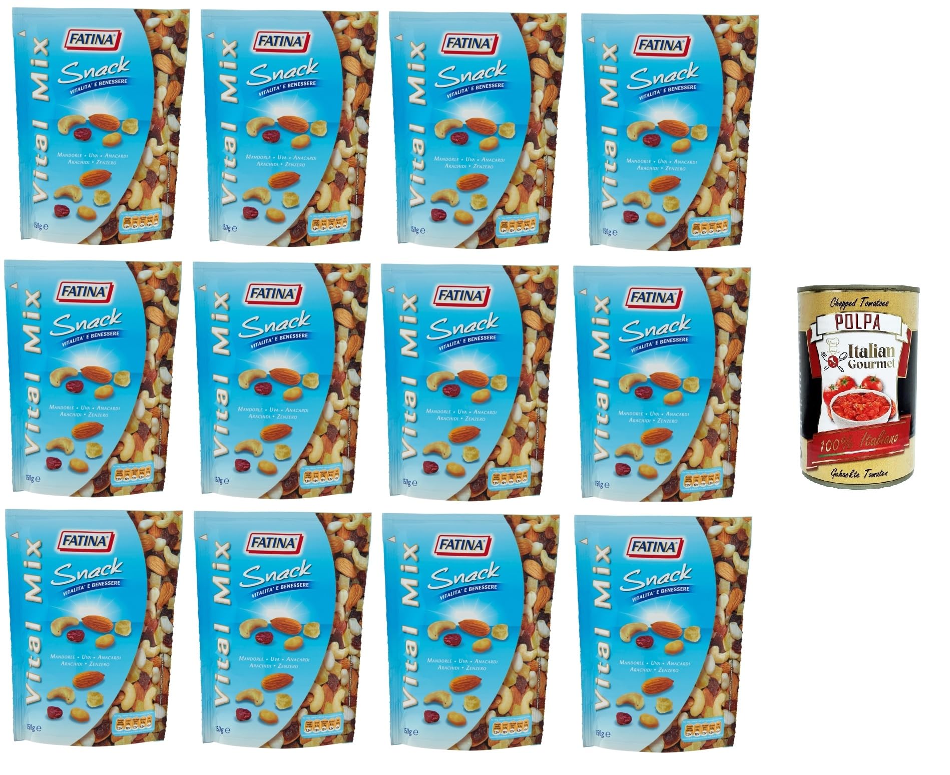 Fatina Vital Mix Snack Vitalità e Benessere Vital Mix Snack Vitalität und Wohlbefinden 12x150 g Italian Gourmet polpa 400g
