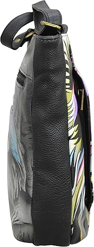 Vista 4 de Anna by Anuschka Bandolera mediana de cuero genuino para mujer Obra de arte original pintada