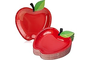 Wehhbtye 50PCS Back to School Red Apple Paper Plates