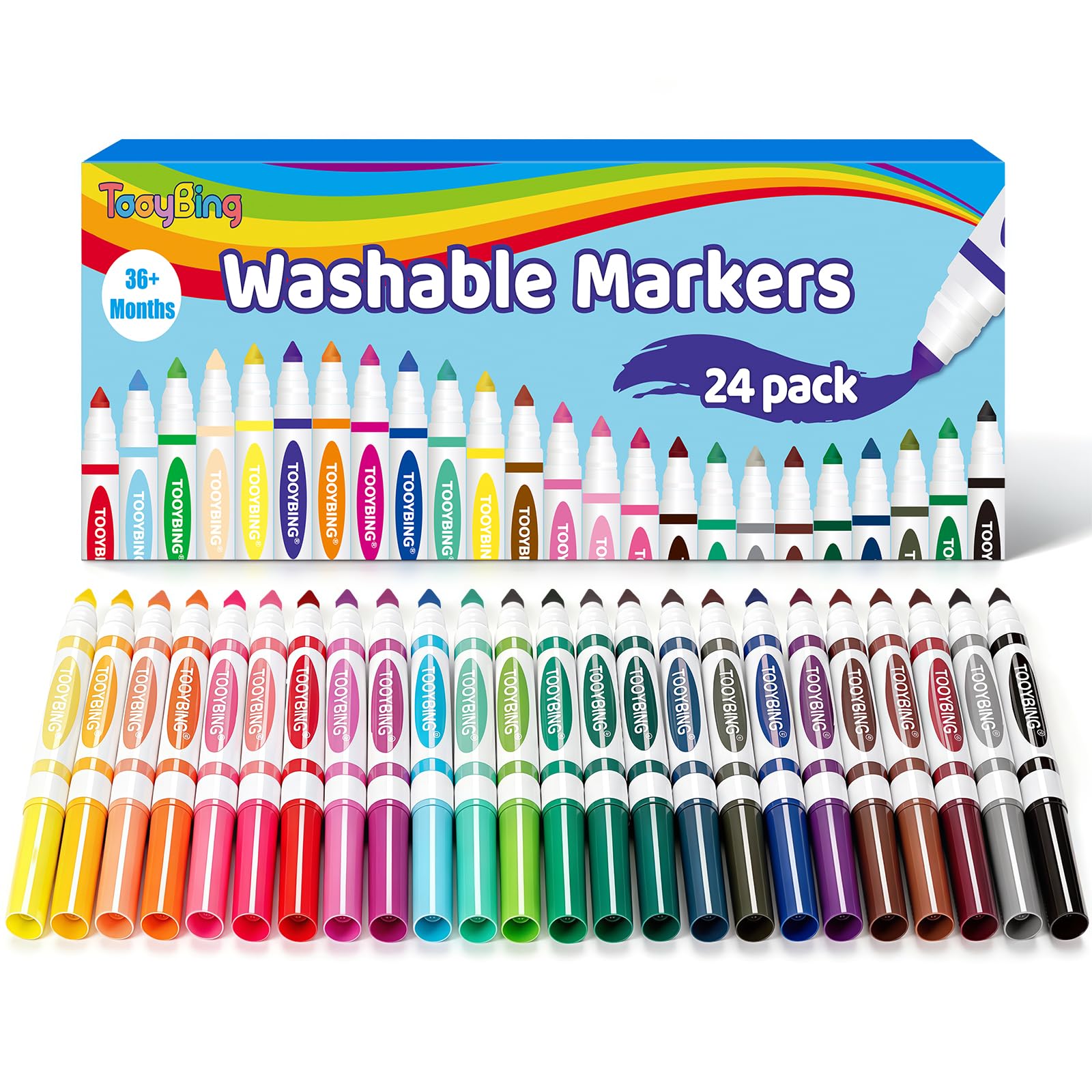 Amazon.com: 24 Count Washable Markers for Kids, Broad Line Markers