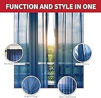 Vista 149 de Sapphire Home - Paneles de cortina (2 unidades), cortinas translúcidas de 54” x 84” (108” de ancho en total), paneles de gasa para dormitorio, sala