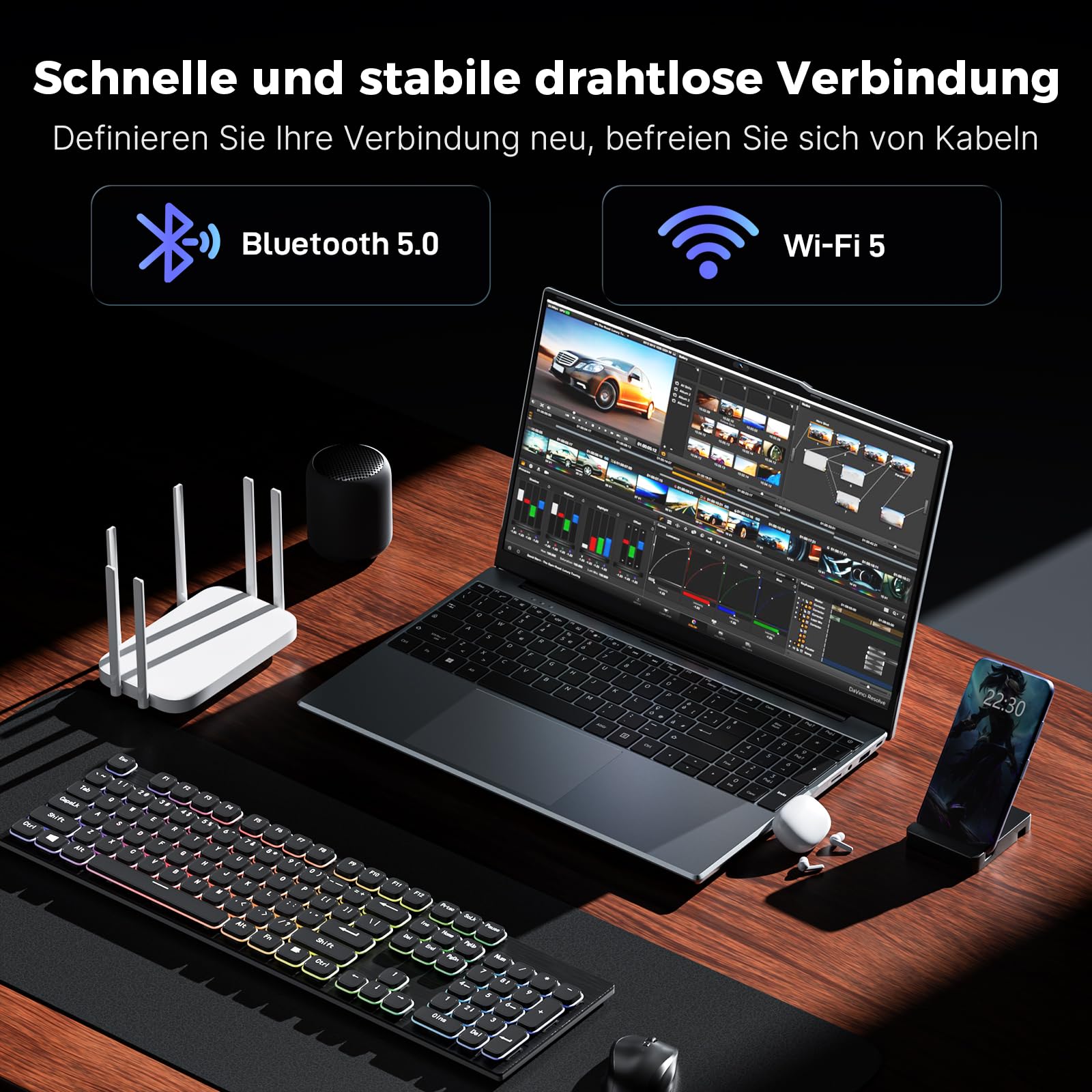 BMAX Laptop 15.6 Zoll Full HD Display N95 CPU 4 x 3.4 GHz 512GB SSD 12GB LPDDR5 USB3.2x2 HDMI Webcam Bluetooth WLAN Win11 Pro 64 Bit Notebook für Schüler und Büro mit Deutsche Tastaturschutzfolie