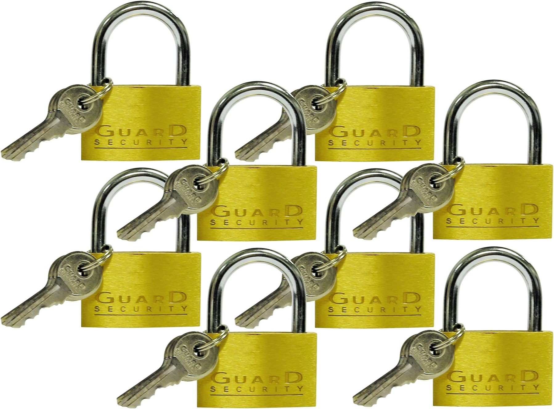 Guard Security 1620X12 Assorted Solid Brass Thin Padlock, 12-Pack