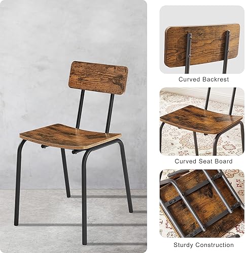 Miniatura 5 de Juego de mesa de comedor cuadrada de 5 piezas, mesa de cocina y sillas para 4, mesa de comedor moderna con 4 sillas para apartamento, cocina,